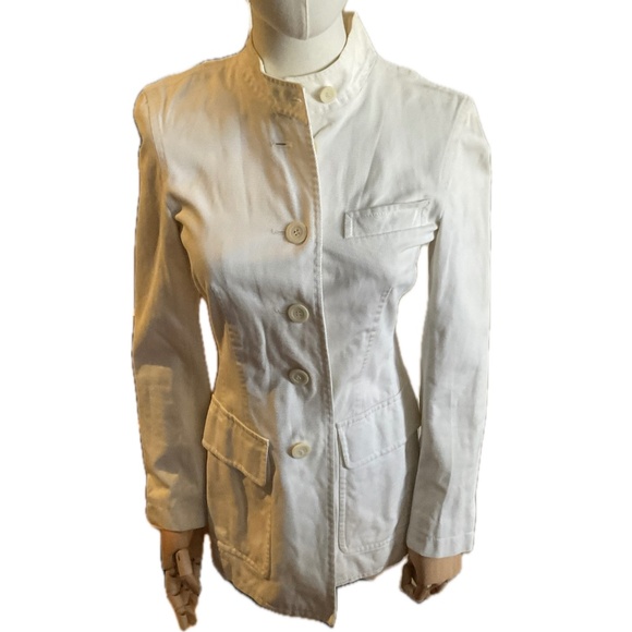 DRIES VAN NOTEN Vintage Ivory Cotton Military Jacket size 38 Pristine Condition - Picture 1 of 15